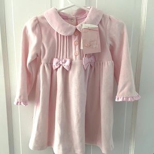 NWT girls pink velour dress size  12 months